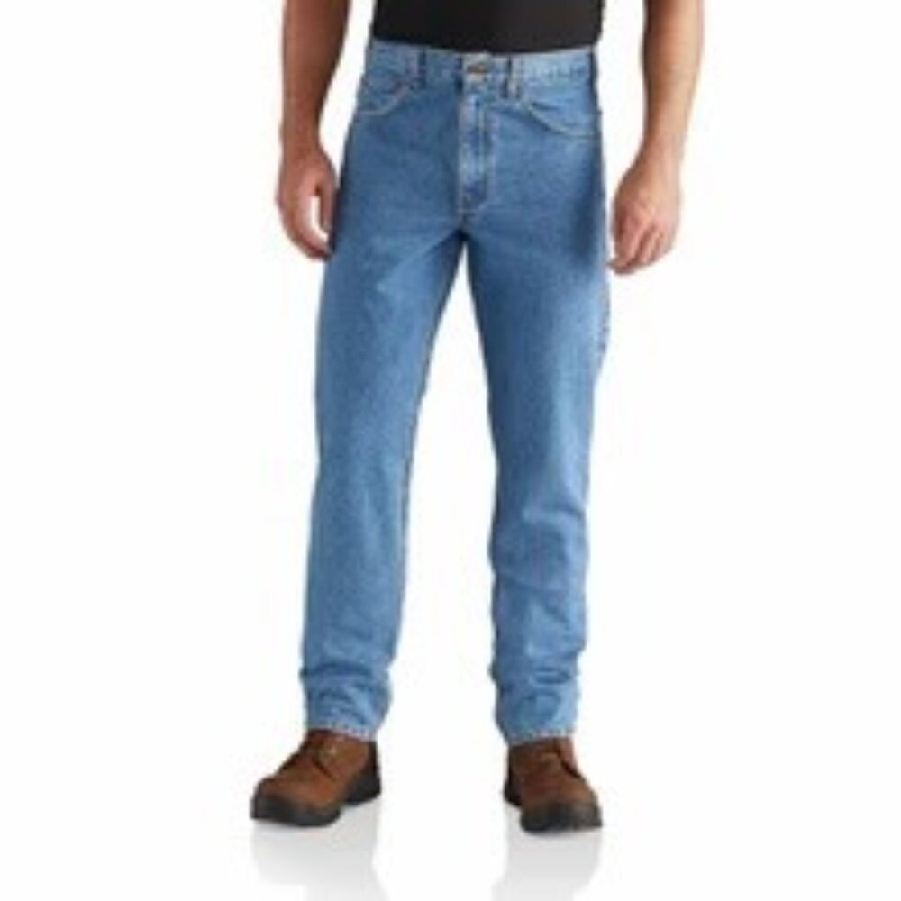 Carhartt NWT Mens Blue Denim Tapered Leg Jeans Straight Traditional Fit Sz 42x36